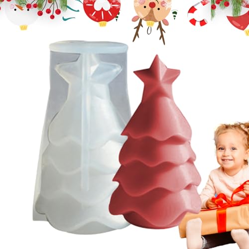 Lpoppcx Christmas Resin Formen | Baumförmige Für Handgemachte Kerzenformen - Einfache Entformung Festliche Handwerkswerkzeuge Für Seife Epoxidharz Gießseife Kerzen von Lpoppcx
