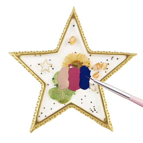 Lpoppcx Nagellack Palette, Nagel Makeup Mischpalette, Elegantes Goldrand Tablett Aus Resin Für Zuhälle Maniküre Salon Beauty Studio Damen Mädchen Gel Nagelkunst Übungsstation von Lpoppcx