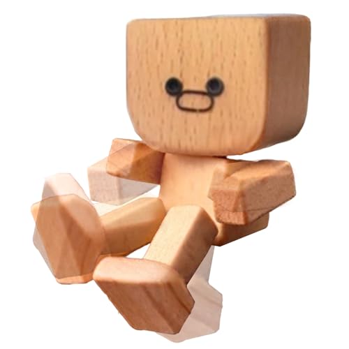 Lpoppcx Wackelnde Holzfiguren, Handgefertigter Auto Armaturenbrett Decor Lustige Wackelkopf Autodekoration, Handgefertigte Holz Auto Ornamente, Actionfiguren,kreatives Autozubehör von Lpoppcx