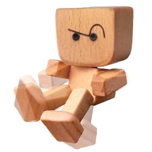 Lpoppcx Wackelnde Holzfiguren, Handgefertigter Auto Armaturenbrett Decor Lustige Wackelkopf Autodekoration, Handgefertigte Holz Auto Ornamente, Actionfiguren,kreatives Autozubehör von Lpoppcx