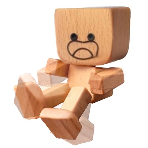 Lpoppcx Wackelnde Holzfiguren, Handgefertigter Auto Armaturenbrett Decor Lustige Wackelkopf Autodekoration, Handgefertigte Holz Auto Ornamente, Actionfiguren,kreatives Autozubehör von Lpoppcx