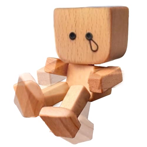 Lpoppcx Wackelnde Holzfiguren, Handgefertigter Auto Armaturenbrett Decor Lustige Wackelkopf Autodekoration, Handgefertigte Holz Auto Ornamente, Actionfiguren,kreatives Autozubehör von Lpoppcx