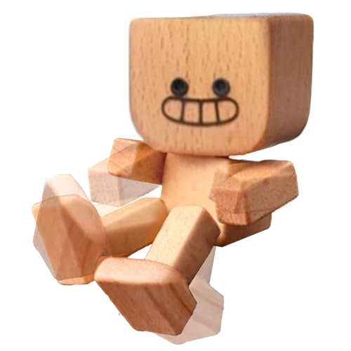 Lpoppcx Wackelnde Holzfiguren, Handgefertigter Auto Armaturenbrett Decor Lustige Wackelkopf Autodekoration, Handgefertigte Holz Auto Ornamente, Actionfiguren,kreatives Autozubehör von Lpoppcx