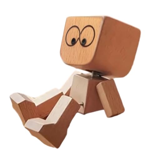 Lpoppcx Wackelnde Holzfiguren, Handgefertigter Auto Armaturenbrett Decor Lustige Wackelkopf Autodekoration, Handgefertigte Holz Auto Ornamente, Actionfiguren,kreatives Autozubehör von Lpoppcx