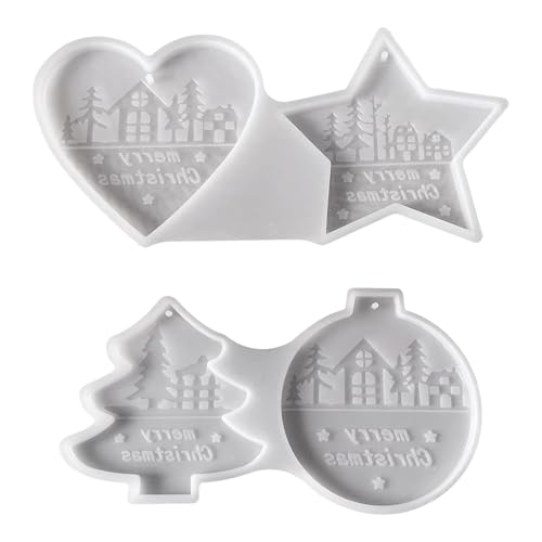 Silikonform Weihnachten Gießformen Anhänger Silikonform Weihnachten Anhänger Silikonforms Tannenbaum Stern Gipsformen Zum Gießen Gießform Epoxidharz Formen Weihnachtsdekorationen von Lpoppcx