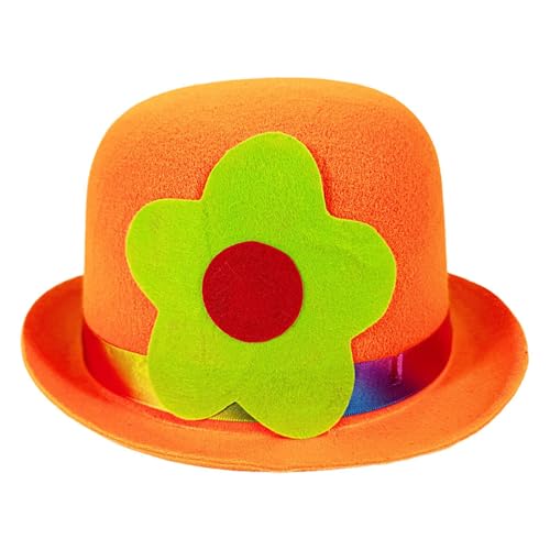Lpsdssre Blume Flat Top Clown Hut, Circus Kostümhut, Flachkappe, Lebendiges Und Spielerisch von Lpsdssre
