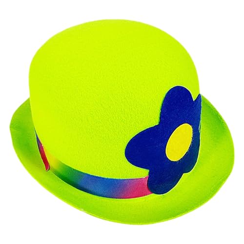 Lpsdssre Blume Flat Top Clown Hut, Circus Kostümhut, Flachkappe, Lebendiges Und Spielerisch von Lpsdssre