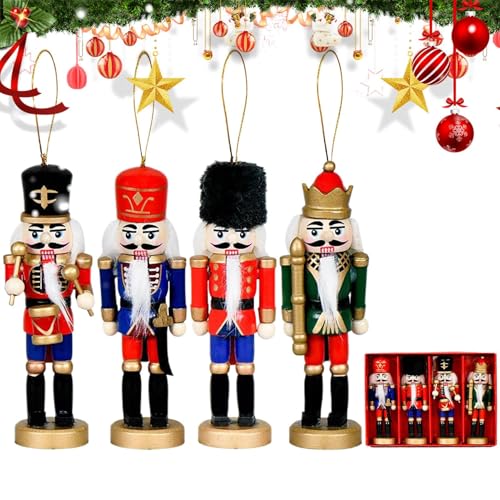 Lpsdssre Nussknacker Deko,Holz Nussknacker Soldat | 4-teilig Holzfiguren Schmuck für Christbaum Kaminsims Tischdekoration Bücherregal Wanddekoration Lpsdssre Nussknacker Deko,Holz Nussknacker Soldat | 4-teilig Holzfiguren Schmuck für Christbaum Kaminsims Tischdekoration Bücherregal Wanddekoration von Lpsdssre