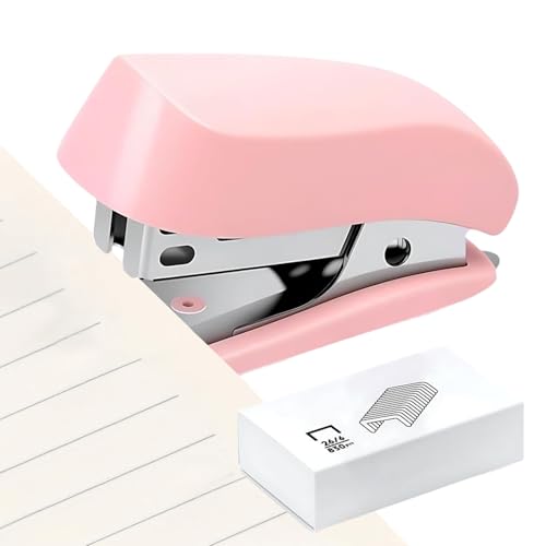 Min-I Stapler mit Grundnahrungsmitteln, Mehrzweckgebrauch, Weiß, Rosa, Blau, süßer Hefter, tragbarer Grundnahrungsmittel mit Entfernenfunktion, komfortabler Griff für den Bürogebrauch von Lpsdssre
