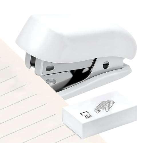 Min-I Stapler mit Grundnahrungsmitteln, Mehrzweckgebrauch, Weiß, Rosa, Blau, süßer Hefter, tragbarer Grundnahrungsmittel mit Entfernenfunktion, komfortabler Griff für den Bürogebrauch von Lpsdssre