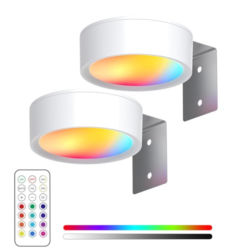 magnetisches mallicht mit 13 beleuchtungsmodi, magnetisches mallicht, bilderleuchte kabellos, magnetisches mal licht, Kabellose Deko Malerleuchte mit Fernbedienung (Weiß, 2PCS) von Lravokki
