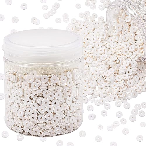 4000 Stück Weiße Clay Beads Heishi Perlen, Lre Co. Flache Perlen für Armbänder Handgefertigte 6 mm Abstandsperlen, Polymer-Rohperlen für DIY Schmuck Halskette Ring Armband Ohrringe 4000 Stück Weiße Clay Beads Heishi Perlen, Lre Co. Flache Perlen für Armbänder Handgefertigte 6 mm Abstandsperlen, Polymer-Rohperlen für DIY Schmuck Halskette Ring Armband Ohrringe von Lre Co.