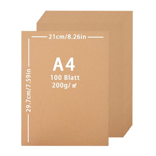 50pcs Kraftpapier A4 230g, A4-Karte, braunes Bastelpapier, 210 X297mm, braunes Kraftpapier, braune Karte für Einladungskarten, Handwerk gemachtA 50pcs Kraftpapier A4 230g, A4-Karte, braunes Bastelpapier, 210 X297mm, braunes Kraftpapier, braune Karte für Einladungskarten, Handwerk gemachtA von Lre Co.