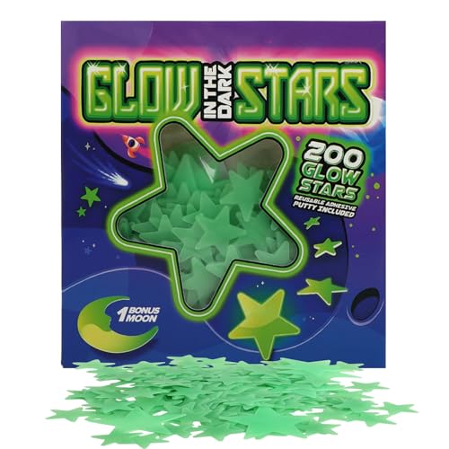 3D Leuchtende Sterne & Mond Wandsticker für Kinderzimmer – Selbstklebend, 200Stück Leuchtsterne für Decke, Realistischer Sternenhimmel im Dunkeln – Raumdeko & Sternenhimmel Wandtattoo von Lrocotanc