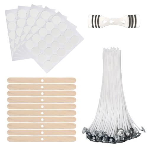 Kerzendocht Set 100 Stück Dochten 15 cm inklusive 100 Docht-Aufklebern 10 Dochthaltern und 1 Metallhalterungen ideal für DIY-Kerzen Öllampen und Aromatherapie-Kerzen Kerzendocht Set 100 Stück Dochten 15 cm inklusive 100 Docht-Aufklebern 10 Dochthaltern und 1 Metallhalterungen ideal für DIY-Kerzen Öllampen und Aromatherapie-Kerzen von Lrocotanc