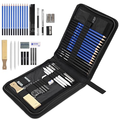 Lrocotanc 33 Stück Zeichen Set - Zeichen und Skizzier Set mit Skizzierstiften, Graphitstiften und Holzkohlestiften - Professionelle Zeichensets für Künstler, Anfänger und Erwachsene Lrocotanc 33 Stück Zeichen Set - Zeichen und Skizzier Set mit Skizzierstiften, Graphitstiften und Holzkohlestiften - Professionelle Zeichensets für Künstler, Anfänger und Erwachsene von Lrocotanc