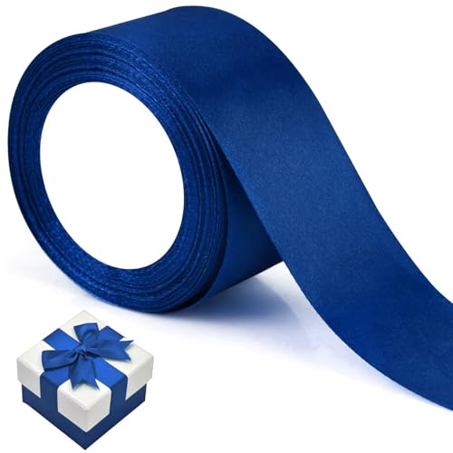Satinband Blau - Geschenkband Breit 5cm x 22m - Schleifenband Weihnachten - Geschenkschleife - Seidenband - Geschenkband Hochzeit - Blue Band (Blau) von Lrocotanc