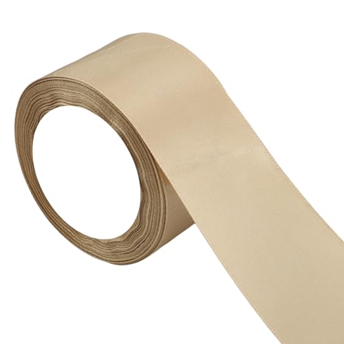 Satinband Gold - Geschenkband Breit 5cm x 22m - Schleifenband Weihnachten - Geschenkschleife - Seidenband - Geschenkband Hochzeit (Gold) von Lrocotanc