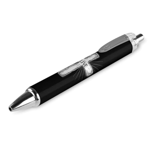 Jesus Cross Believe Bedruckte Tintenroller, schwarzer Kugelschreiber, einziehbarer Journaling-Stift, Arbeitsstifte für Bürobedarf von Lrtyuasq