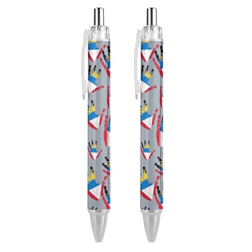 Lrtyuasq Antigua und Barbuda Flagge, Palmendruck, einziehbarer Kugelschreiber, 0,5 mm Roller, schwarze Tinte für Männer und Frauen, Tagebuchstifte Lrtyuasq Antigua und Barbuda Flagge, Palmendruck, einziehbarer Kugelschreiber, 0,5 mm Roller, schwarze Tinte für Männer und Frauen, Tagebuchstifte von Lrtyuasq