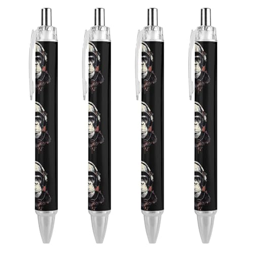 Lrtyuasq Aquarell-Kugelschreiber, Motiv: Musik-Affe, einziehbar, 0,5 mm, glattes Schreiben und weicher Griff, für Bürobedarf, Stil Lrtyuasq Aquarell-Kugelschreiber, Motiv: Musik-Affe, einziehbar, 0,5 mm, glattes Schreiben und weicher Griff, für Bürobedarf, Stil von Lrtyuasq
