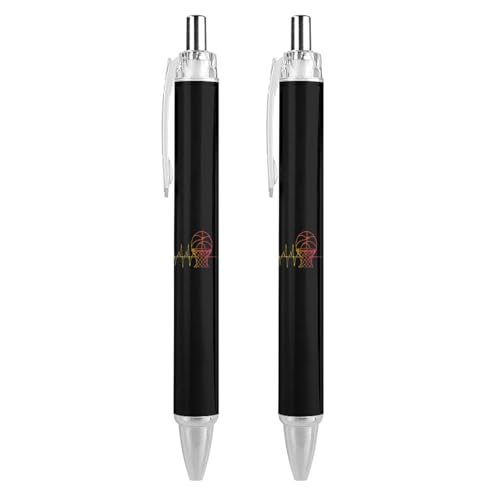 Lrtyuasq Ball Heartbeat Basketball Roller Pens Black Kugelschreiber Retractable Journaling Pen Work Pens for Office Supplies von Lrtyuasq