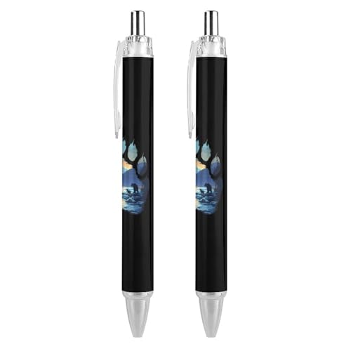 Lrtyuasq Bear Paw Silhouette Kugelschreiber, einziehbar, blaue Tinte, Kugelschreiber, glattes Schreiben, Arbeitsstift von Lrtyuasq