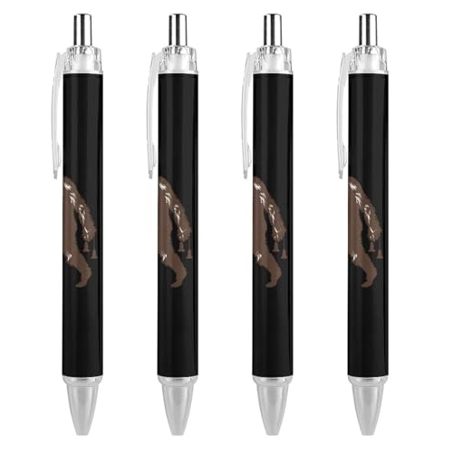 Lrtyuasq Bigfoot Sasquatch Sasquatch Kugelschreiber, einziehbarer Journaling-Stift für Bürobedarf, Schwarz von Lrtyuasq