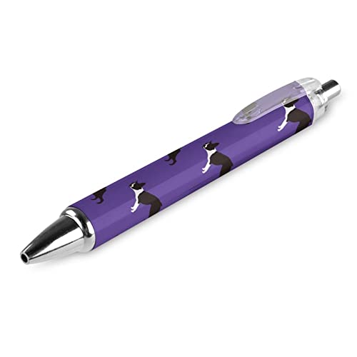 Lrtyuasq Boston Terrier Dog Breed Kugelschreiber Einziehbarer Stift Kugelschreiber Tragbarer blauer Tintenstift für Home Office von Lrtyuasq