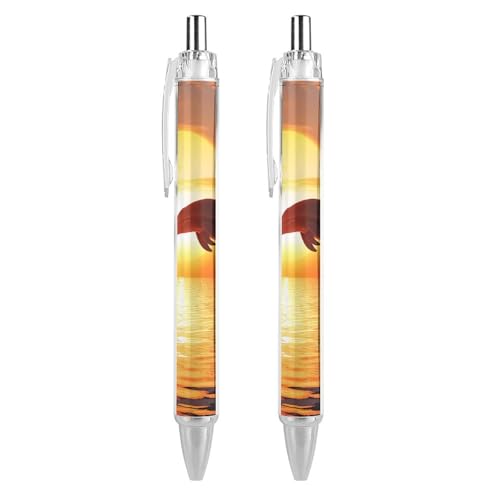 Lrtyuasq Delphins Sunset Stilvoller einziehbarer Kugelschreiber, 0,5 mm, feine Rolle, schwarze Tinte für Tagebuch-Stifte Lrtyuasq Delphins Sunset Stilvoller einziehbarer Kugelschreiber, 0,5 mm, feine Rolle, schwarze Tinte für Tagebuch-Stifte von Lrtyuasq