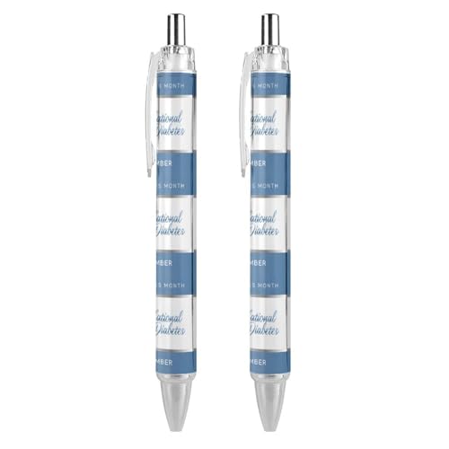 Lrtyuasq Druckkugelschreiber für Diabetes-Bewusstseins-Monat, blaues Band, Schreibkugelschreiber, schwarze Tinte, Kugelschreiber, Geschenke für Studenten, Büro, Schreibwaren von Lrtyuasq