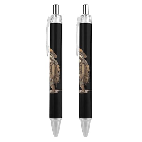 Lrtyuasq Ein Faultier-Abenteuer, individueller Kugelschreiber, Kugelschreiber für Männer und Frauen, einziehbare Stifte, 0,5 mm, blau, lustiger Druck von Lrtyuasq