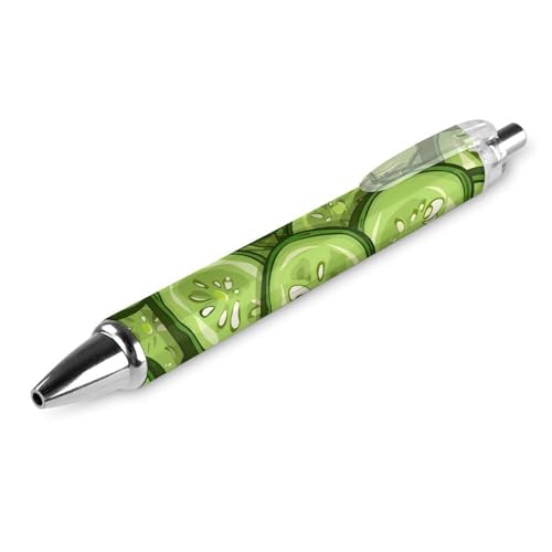 Lrtyuasq Gurkenscheiben Roller Stifte Schwarz Kugelschreiber Einziehbarer Journaling-Stift Arbeitsstifte für Bürobedarf von Lrtyuasq