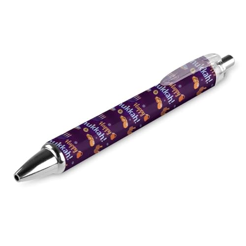 Lrtyuasq Happy Chanukkah Jüdischer Chanukah-Urlaubs-einziehbarer Kugelschreiber, Schreibkugelschreiber, schwarze Tinte, Kugelschreiber, Geschenke für Studenten, Bürobedarf von Lrtyuasq