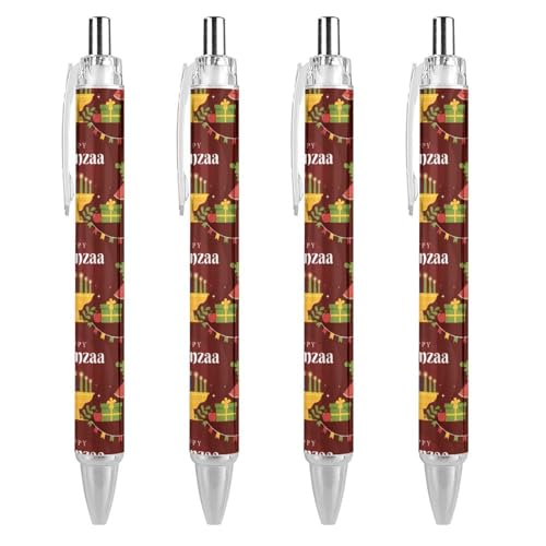 Lrtyuasq Happy Kwanzaa African American Heritage Festival Druckkugelschreiber Schreibkugelschreiber Schwarze Tinte Kugelschreiber Geschenke für Studenten Büro Schreibwaren von Lrtyuasq