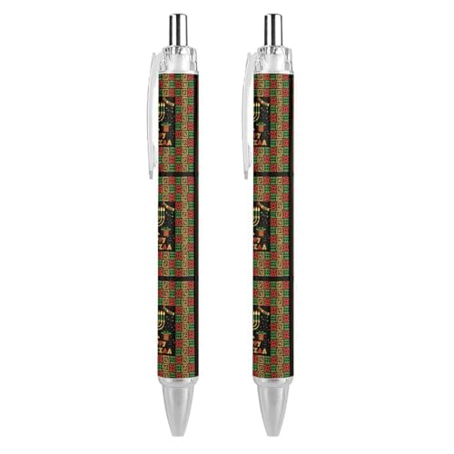 Lrtyuasq Happy Kwanzaa African American Heritage Festival Druckkugelschreiber Schreibkugelschreiber Schwarze Tinte Kugelschreiber Geschenke für Studenten Büro Schreibwaren von Lrtyuasq