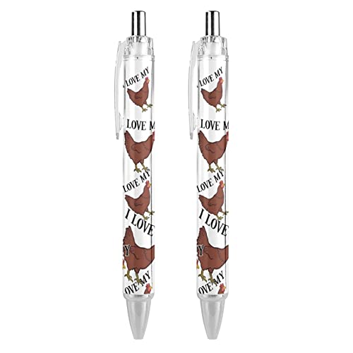Lrtyuasq I Love My Chicken Kugelschreiber für Männer und Frauen, einziehbare Stifte, 0,5 mm, Blau mit lustigem Aufdruck Lrtyuasq I Love My Chicken Kugelschreiber für Männer und Frauen, einziehbare Stifte, 0,5 mm, Blau mit lustigem Aufdruck von Lrtyuasq