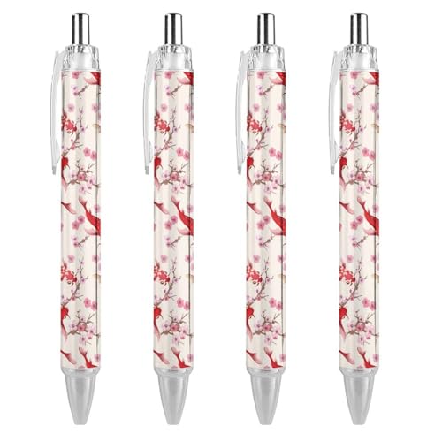 Lrtyuasq Japanischer Fisch-Kirschblumen, lustiger einziehbarer Kugelschreiber, 0,5 mm, Kugelschreiber, Arbeitsstifte, Geschenke für Offizier, Unisex von Lrtyuasq