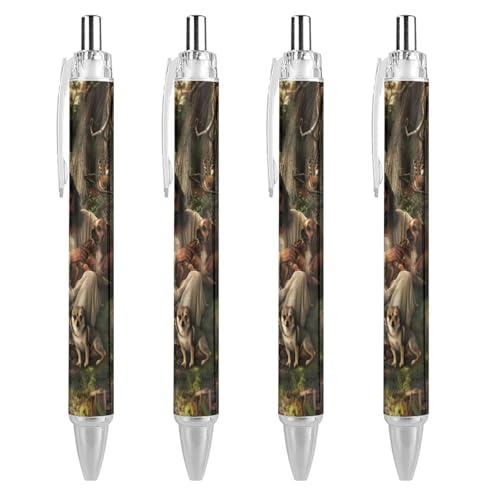 Lrtyuasq Jesus Chihuahua Dog Roller Pens Black Kugelschreiber Retractable Journaling Pen Work Pens for Office Supplies von Lrtyuasq