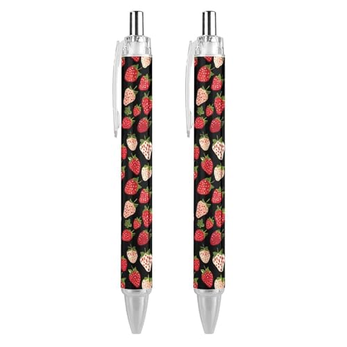 Lrtyuasq Kugelschreiber mit Erdbeerfrucht-Motiv, für Männer und Frauen, einziehbare Stifte, 0,5 mm, blau, lustiger Druck Lrtyuasq Kugelschreiber mit Erdbeerfrucht-Motiv, für Männer und Frauen, einziehbare Stifte, 0,5 mm, blau, lustiger Druck von Lrtyuasq
