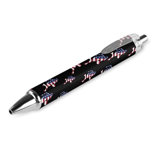 Lrtyuasq Kugelschreiber mit US-Flagge, einziehbar, schwarze Tinte, 0,5 mm, glattes Schreiben, Notizen, Zubehör für Büro von Lrtyuasq