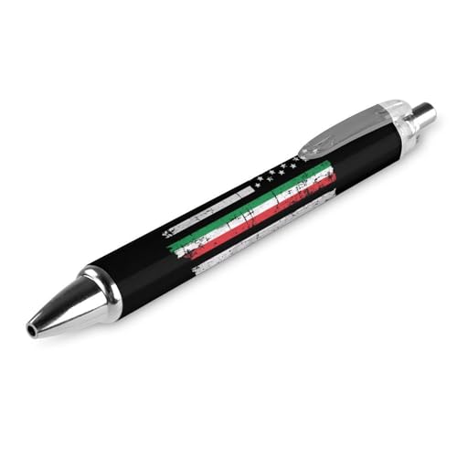 Lrtyuasq Kugelschreiber mit italienischer US-Flagge, benutzerdefinierter Kugelschreiber für Männer und Frauen, einziehbare Stifte, 0,5 mm, blau, lustiger Druck, Stil von Lrtyuasq