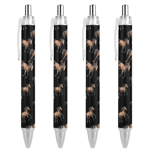 Lrtyuasq Laufender Kugelschreiber mit arabischem Pferd, einziehbar, 0,5 mm Roller, schwarze Tinte für Männer und Frauen, Tagebuchstifte von Lrtyuasq
