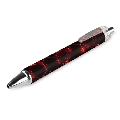 Lrtyuasq Leuchtende geometrische Flamme, Tintenroller, schwarzer Kugelschreiber, einziehbarer Journaling-Stift, Arbeitsstifte für Bürobedarf von Lrtyuasq