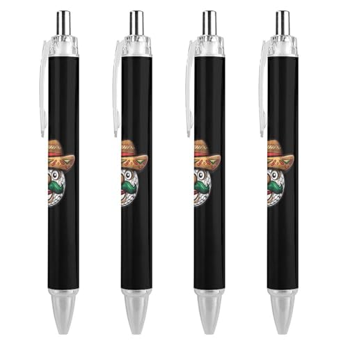 Lrtyuasq Lustige mexikanische Golfball-Kugelschreiber, Schnurrbart, schwarzer Kugelschreiber, einziehbarer Journaling-Stift, Arbeitsstifte für Bürobedarf von Lrtyuasq