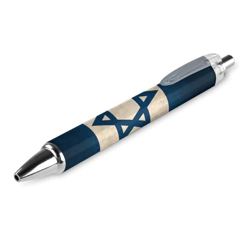 Lrtyuasq Lustiger einziehbarer Kugelschreiber mit Israel-Flagge, 0,5 mm, Kugelschreiber, Arbeitsstifte, Geschenke für Offiziere, Unisex von Lrtyuasq
