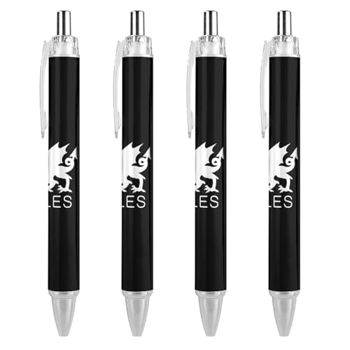 Lrtyuasq Lustiger einziehbarer Kugelschreiber mit walisischer Flagge, 0,5 mm, Kugelschreiber, Arbeitsstifte, Geschenke für Offizier, Unisex von Lrtyuasq