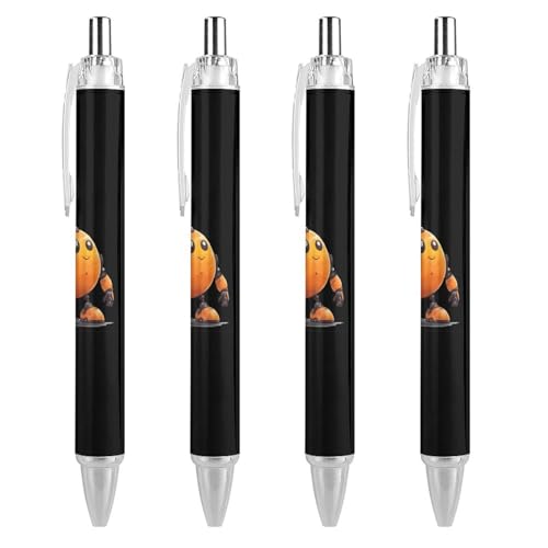 Lrtyuasq Lustiger orangefarbener Roboter-Kugelschreiber, einziehbar, blaue Tinte, Kugelschreiber, glattes Schreiben, Arbeitsstift von Lrtyuasq