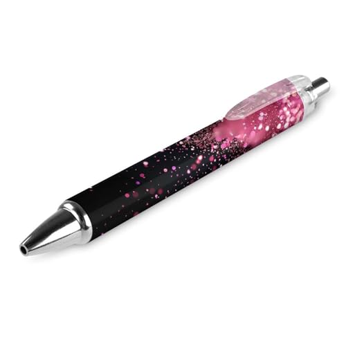 Lrtyuasq Rotgold-Partikel-Roller, schwarzer Kugelschreiber, einziehbarer Journaling-Stift, Arbeitsstifte für Bürobedarf von Lrtyuasq