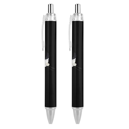 Lrtyuasq Schneekranich-Tintenroller, schwarzer Kugelschreiber, einziehbarer Journaling-Stift, Arbeitsstifte für Bürobedarf von Lrtyuasq